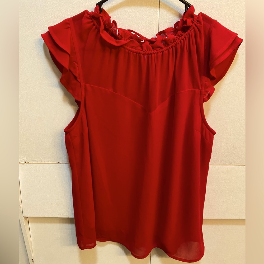 Monteau Size L Red Blouse